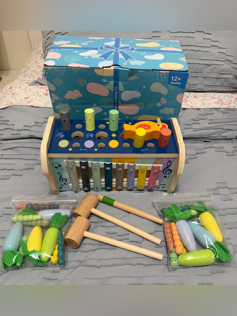 Montessori Wooden Hammering & Pounding Toy 12+ Months NIB